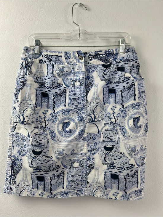 Etcetera Dresses & Skirts - Etcetera Blue & White Chinoiserie style Cotton Skirt